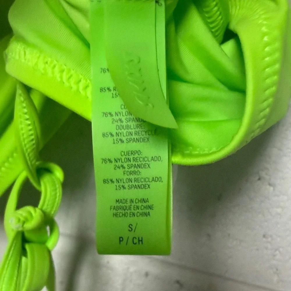 SKIMS Neon Green High Neck Bikini Top